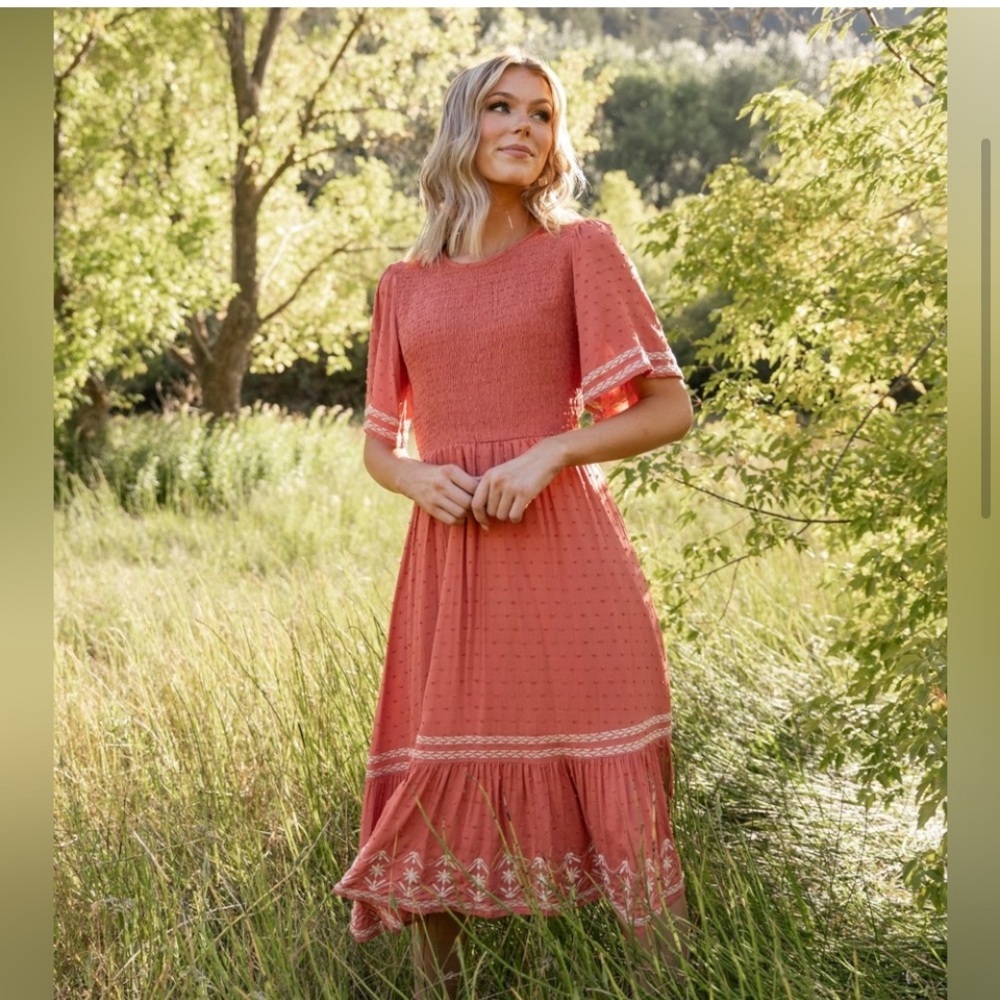PinkBlush for Tea n Rose Embroidered Dress - Size Small
